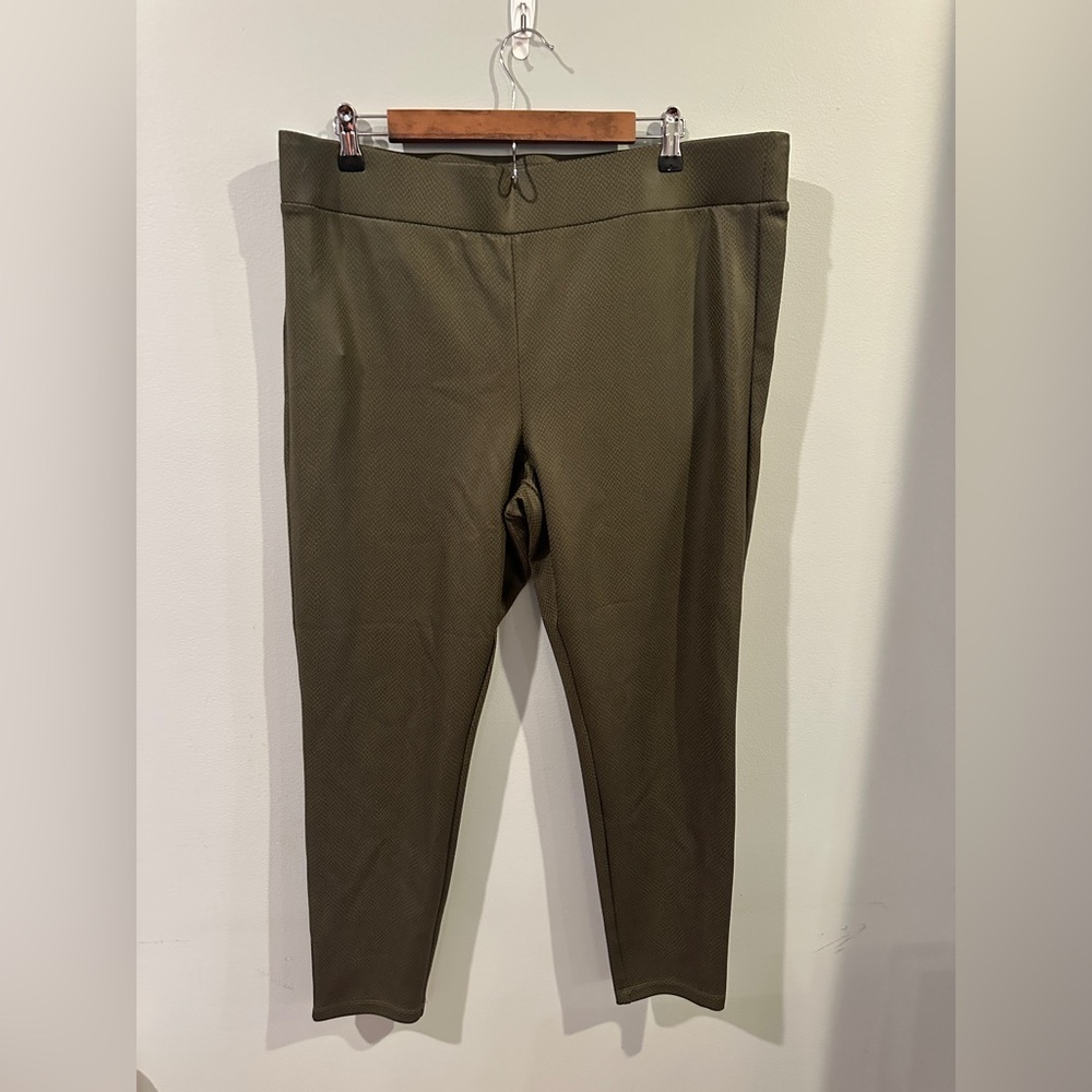 LOFT Olive Snakeskin Print Pull-On Leggings Pants XL Stretch Skinny